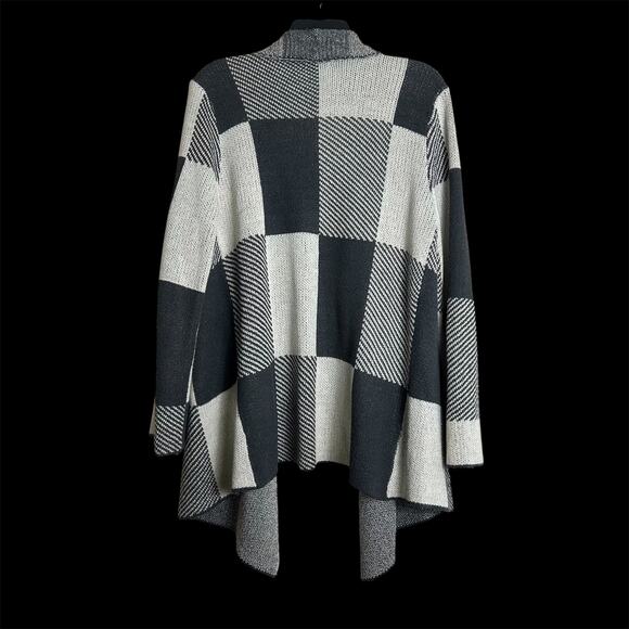 Becaal Large Cardigan Sweater Gray Color Block Women's - Picture 7 of 9